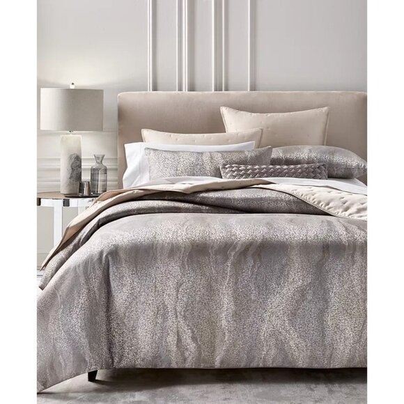 Hotel Collection Terra 3Pc Duvet Cover Set King Gray Taupe MSRP $550 - Picture 1 of 5